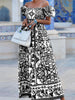 Boho Chic Puff Sleeve Maxi Dress for Women ATHLEXES