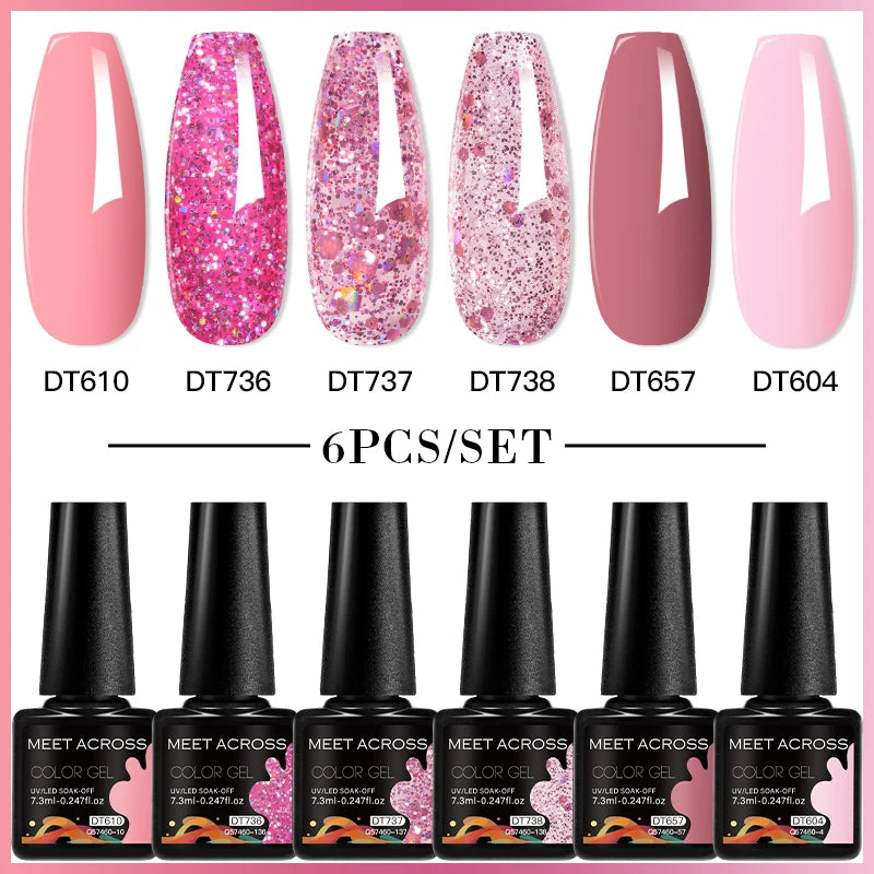 NailArt Pro 6pc UV Gel Polish Kit for Manicure ATHLEXES