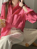 Beiyingni 2024 Spring Autumn Women's Oversized Blouse with Pockets ATHLEXES