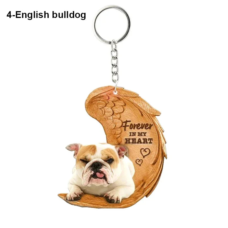Heartfelt Dog Angel Pendant Keychain ATHLEXES