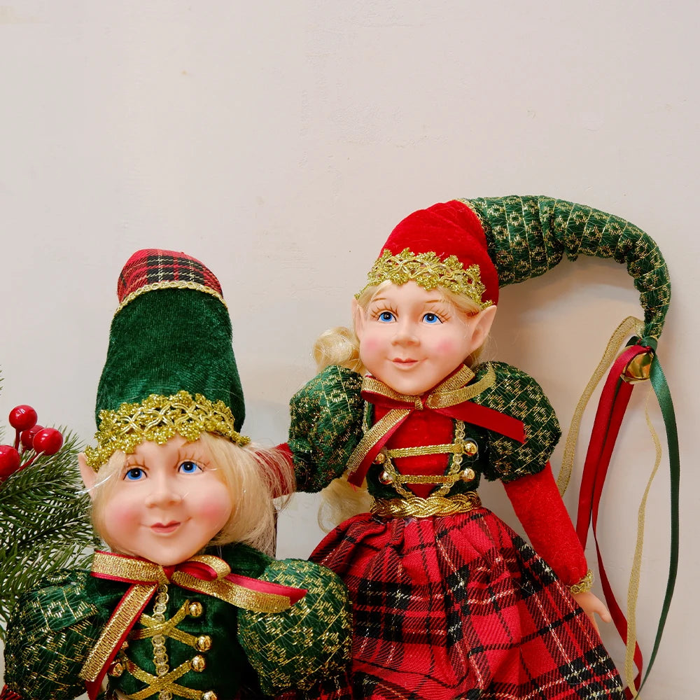 Elf Couple Plush Dolls: Festive Tree Ornaments ATHLEXES