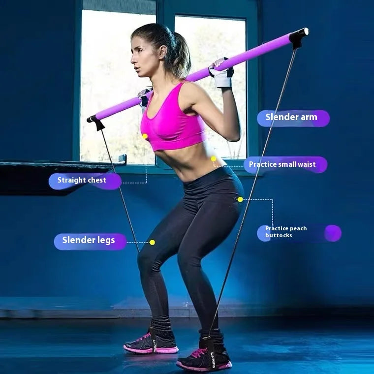 Pilates Pro Elasticity Fitness Stick and Rope ATHLEXES