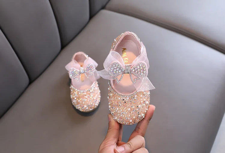 AINYFU Girls' Sequined Princess Shoes with Bowknot 2024 ATHLEXES