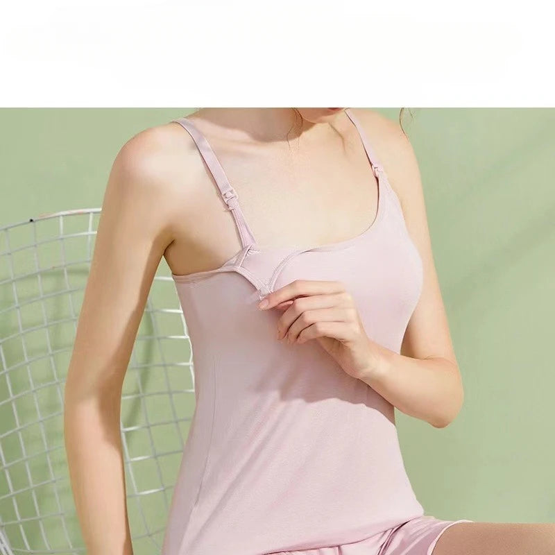 Summer Maternity Nursing Sling Vest with Chest Pad ATHLEXES