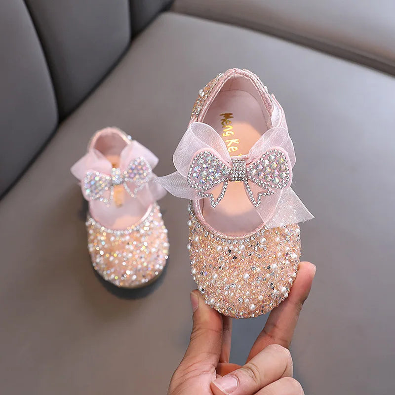 AINYFU Girls' Sequined Princess Shoes with Bowknot 2024 ATHLEXES