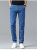 Light Blue Casual Denim Straight Fit Trousers ATHLEXES