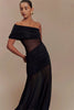 Chic Off-Shoulder Mesh Maxi Dress for Women ATHLEXES