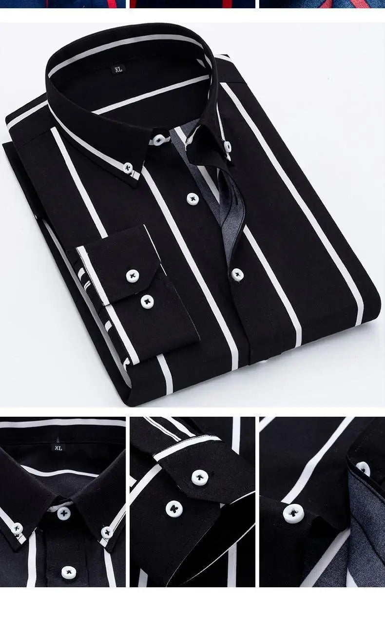 StripeLine Long Sleeve Slim Shirt ATHLEXES