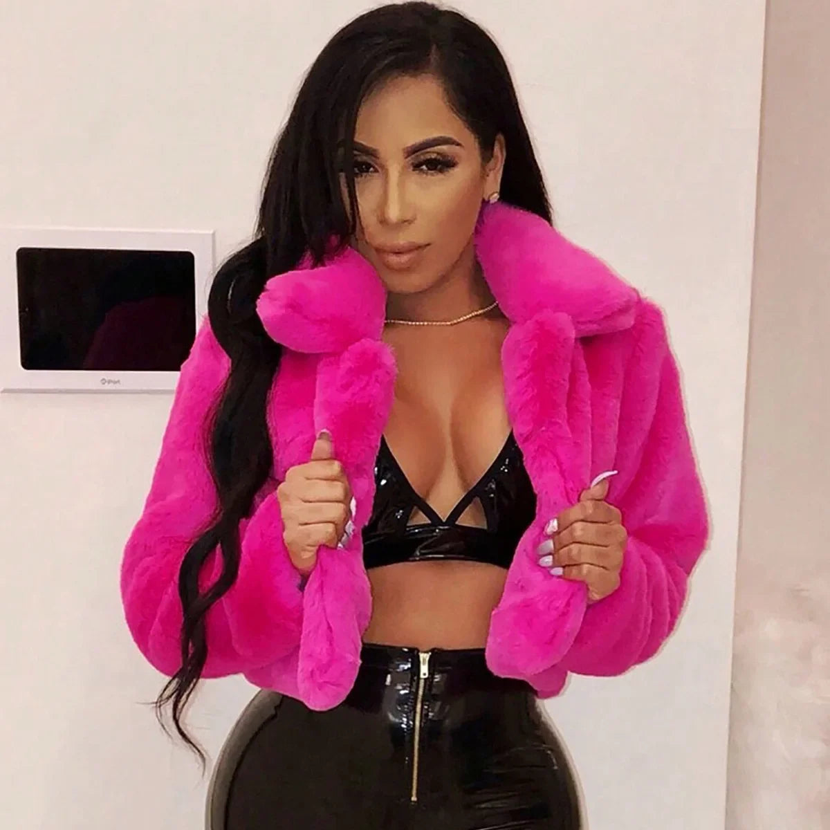 Velvet Luxe Faux Fur Cardigan Jacket ATHLEXES