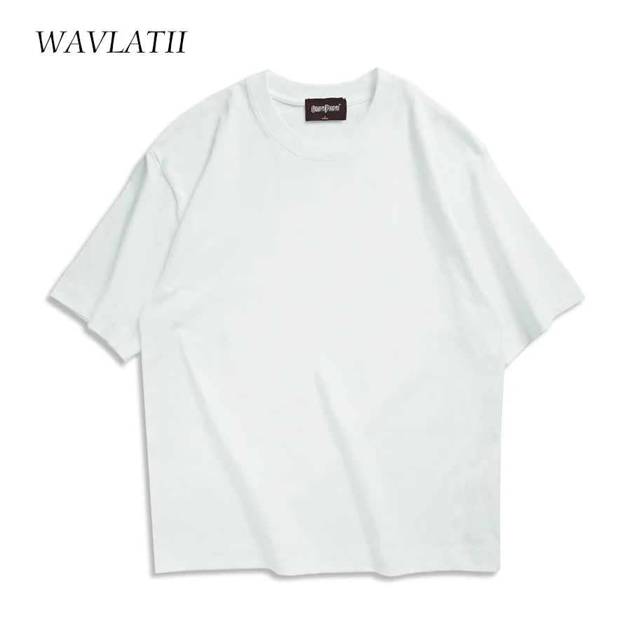WAVLATII Oversized Brown Summer Tees for Unisex Casual Wear ATHLEXES