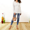 Chic V-Neck Maternity Blouse in Solid Colors ATHLEXES