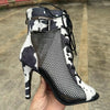 Hollow Mesh Peep Toe Stilettos: Summer High Heel Fashion ATHLEXES