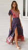 Chic V Neck Summer Slit Maxi Dress for Women ATHLEXES