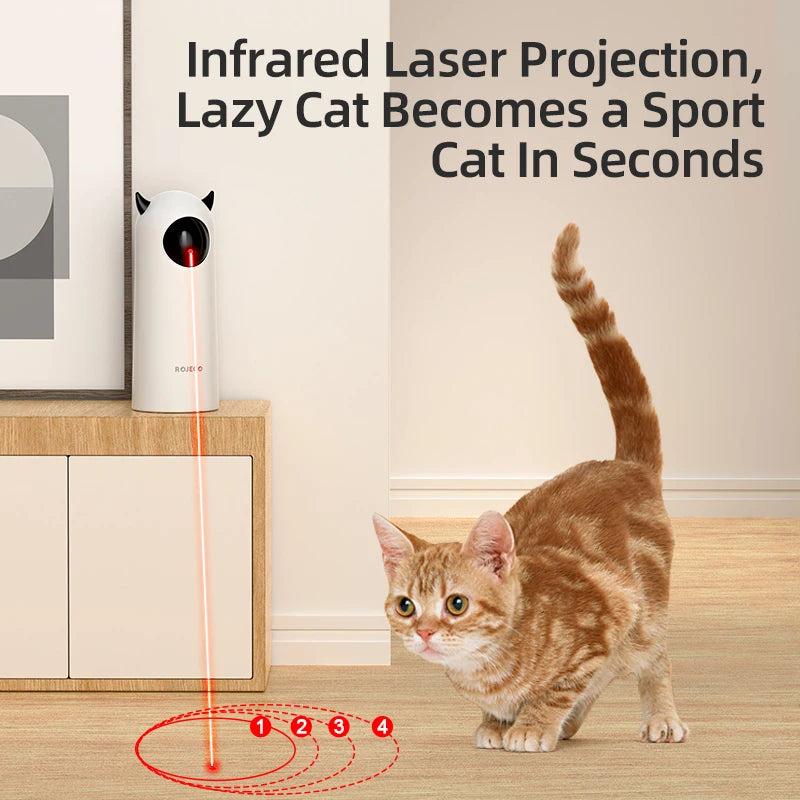 ROJECO Automatic Cat Toys Interactive Smart Teasing Pet LED Laser Indoor Cat Toy Accessories Handheld Electronic Cat Toy For Dog ATHLEXES