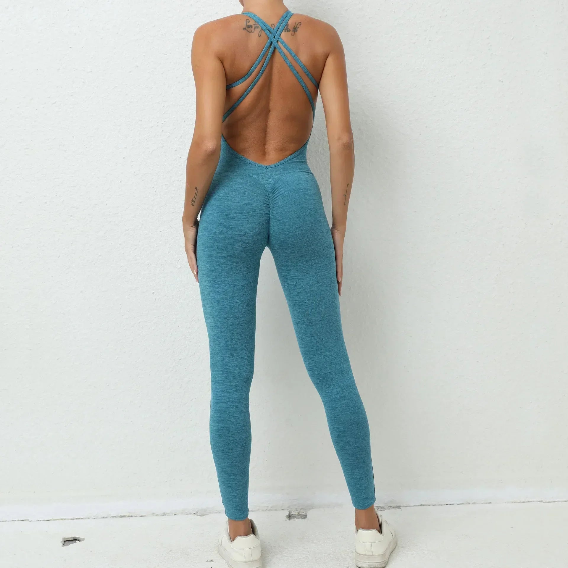 Sculpt & Dance Backless Bodycon Scrunch Jumpsuit for Women ATHLEXES