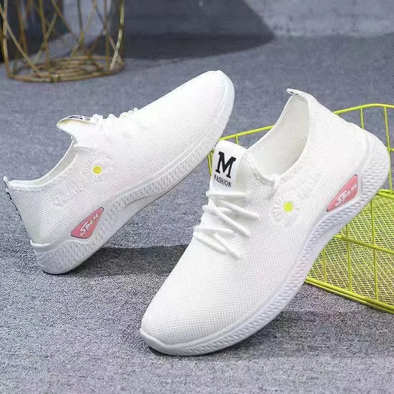 White Breeze Fly Woven Casual Mom Shoes ATHLEXES