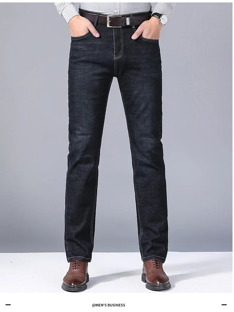 Classic Slim Fit Black Biker Jeans for Men ATHLEXES