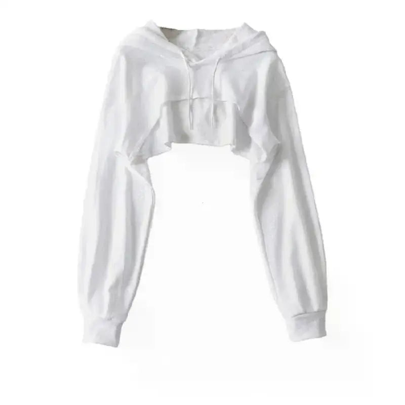 Chic Y2K Irregular Crop Hoodie for Trendy Women ATHLEXES
