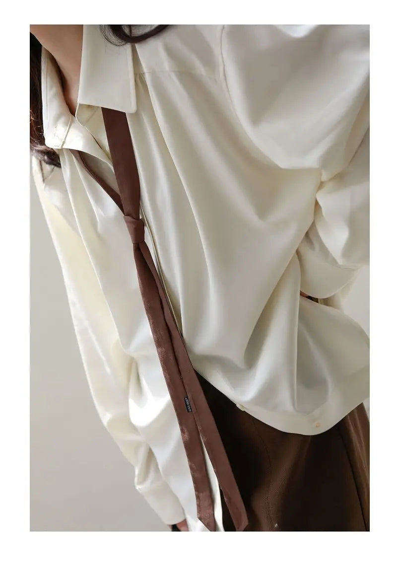 Korean Minimalist Oversized Button-Up Shirt for Women ATHLEXES