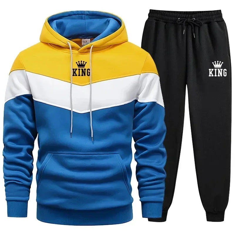 King's Sport Splicing Tracksuit: Hoodie & Pants Set ATHLEXES