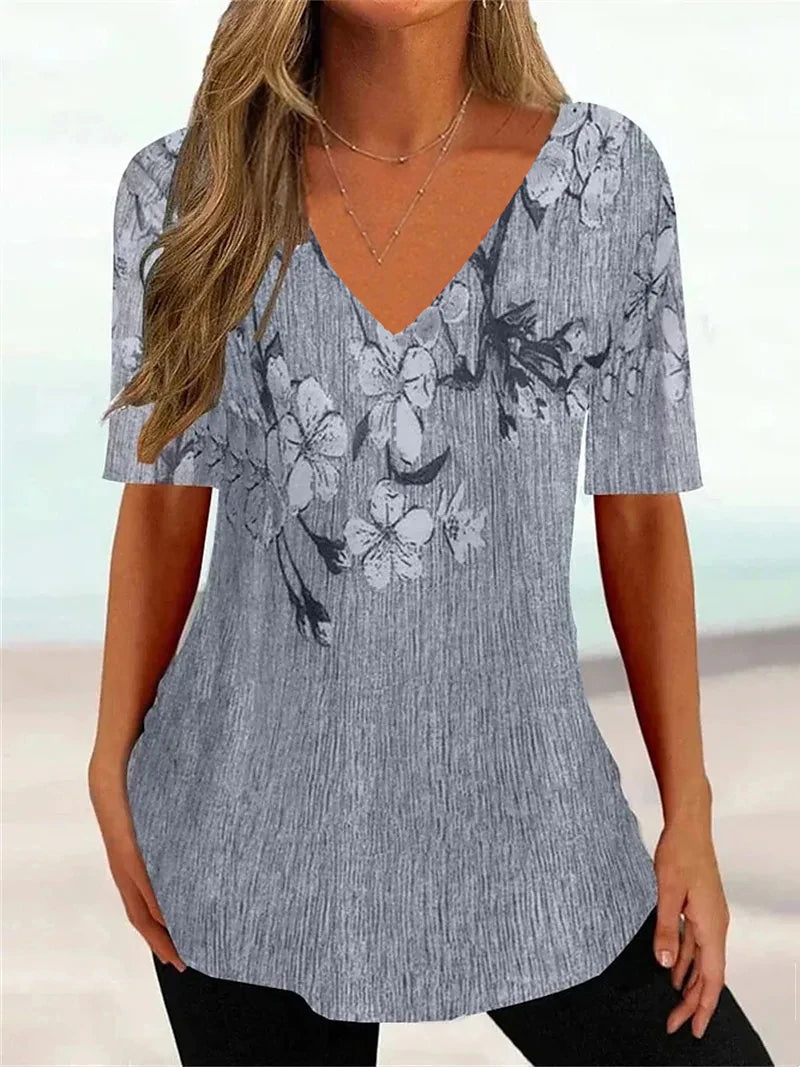 WaveCurve 3D Print V-Neck Tee ATHLEXES