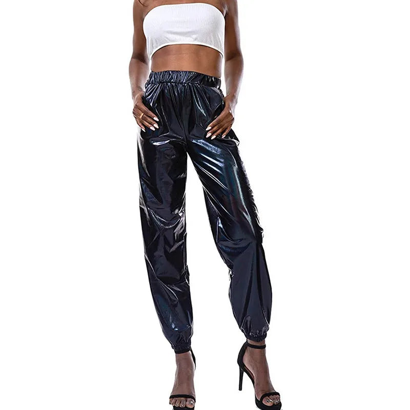 Women’s High-Waist Metallic Jogger Pants ATHLEXES