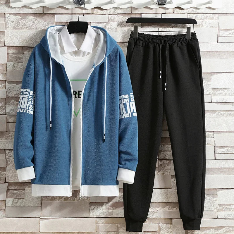 Chic Comfort Men's Hooded Cardigan Set ATHLEXES