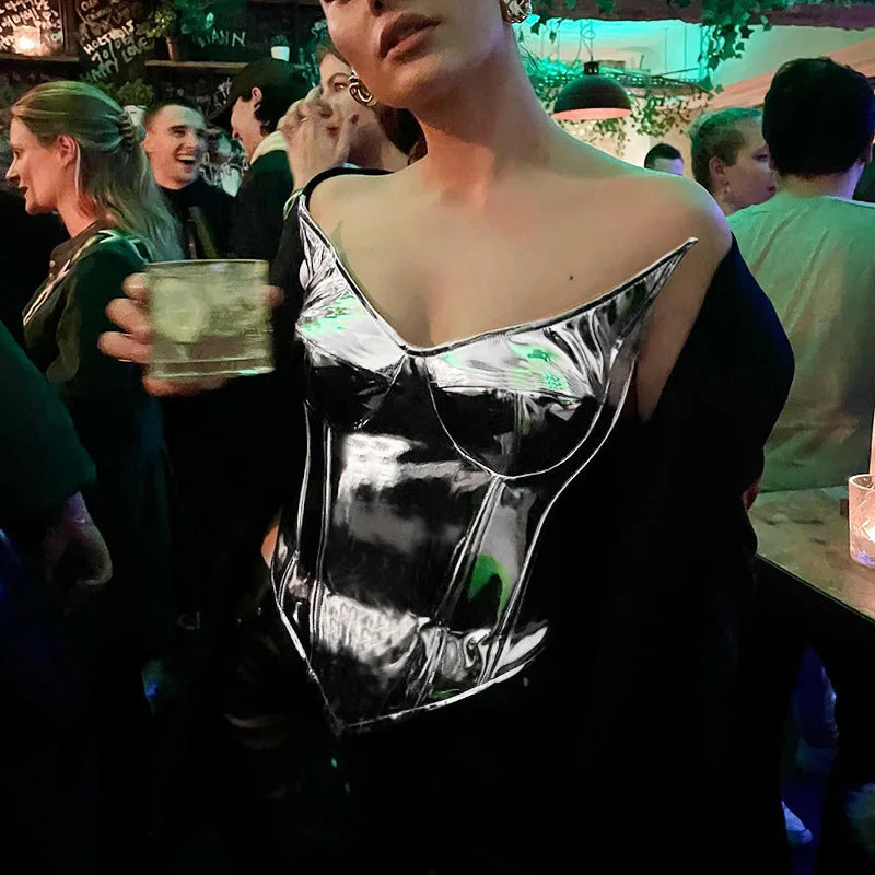 Goddess Glam Metallic Corset Top ATHLEXES