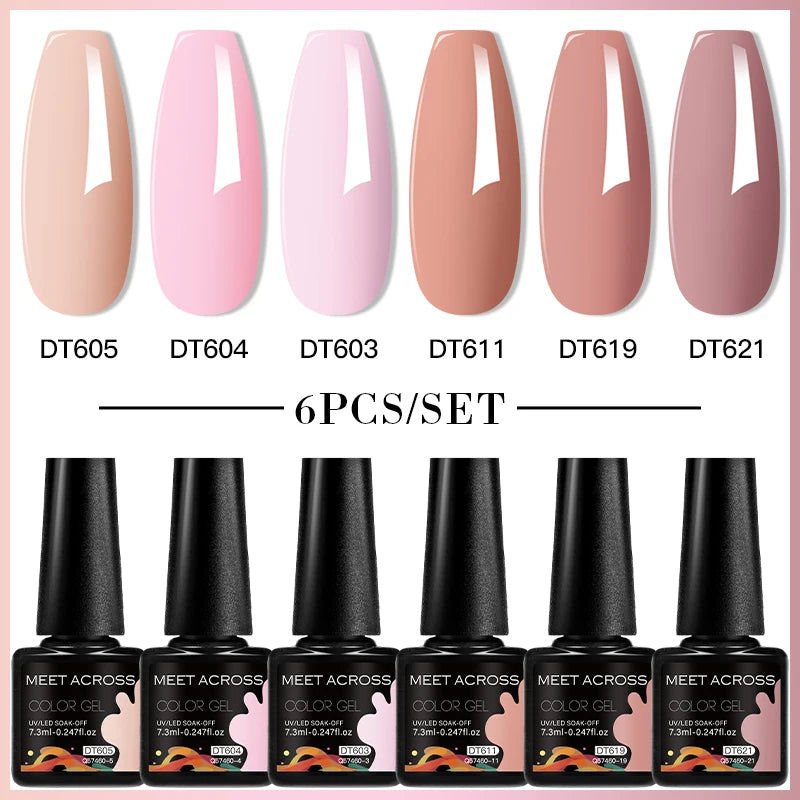 NailArt Pro 6pc UV Gel Polish Kit for Manicure ATHLEXES