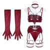 Sexy Lingerie Set Bow Bra Black Temptation Four Piece Set ATHLEXES