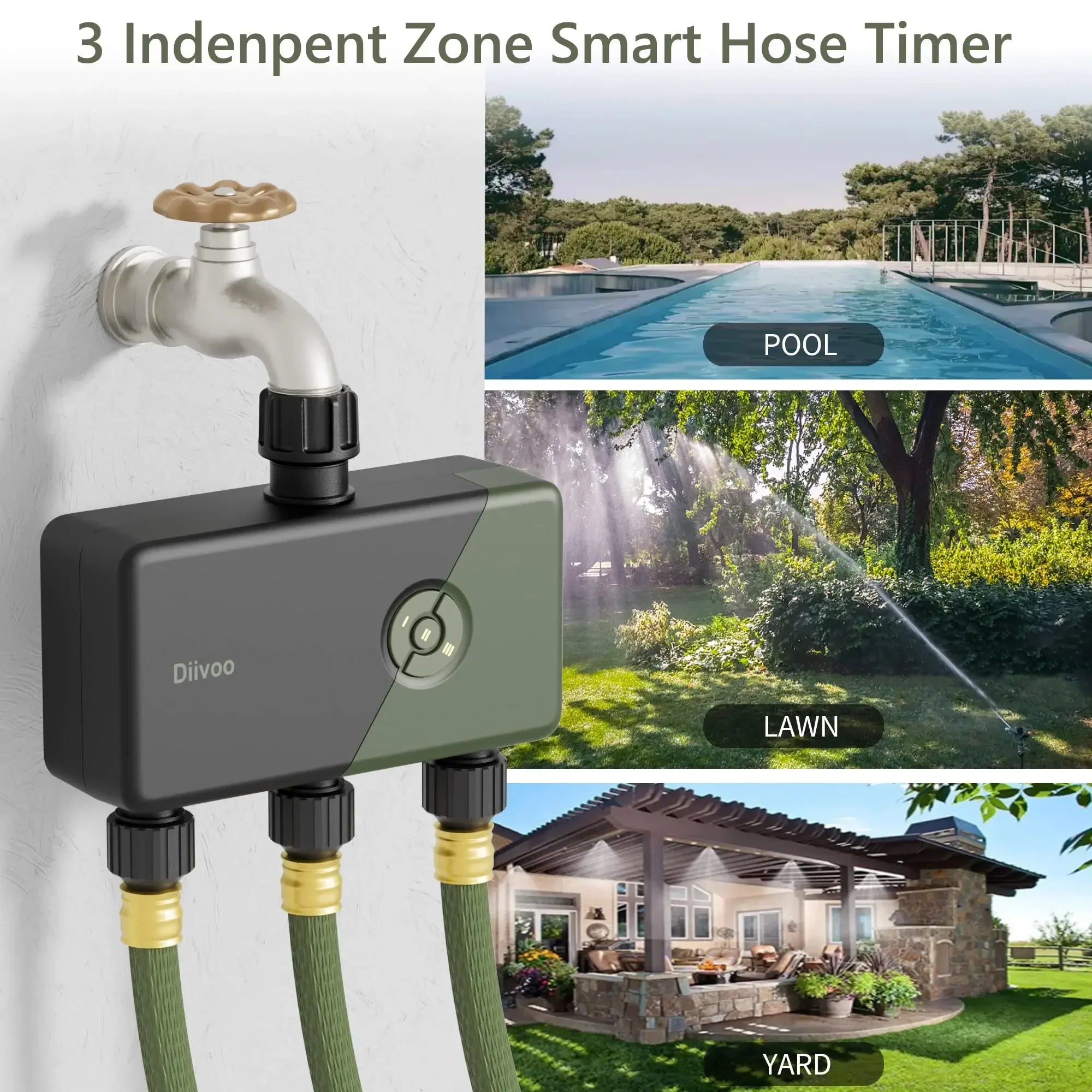 Diivoo Smart WiFi Garden Irrigation Timer with Alexa ATHLEXES