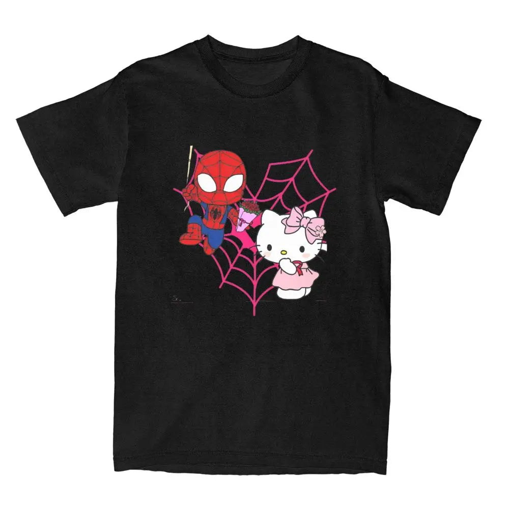 Hello Kitty x Spiderman Vintage Cotton Couple T-Shirt ATHLEXES