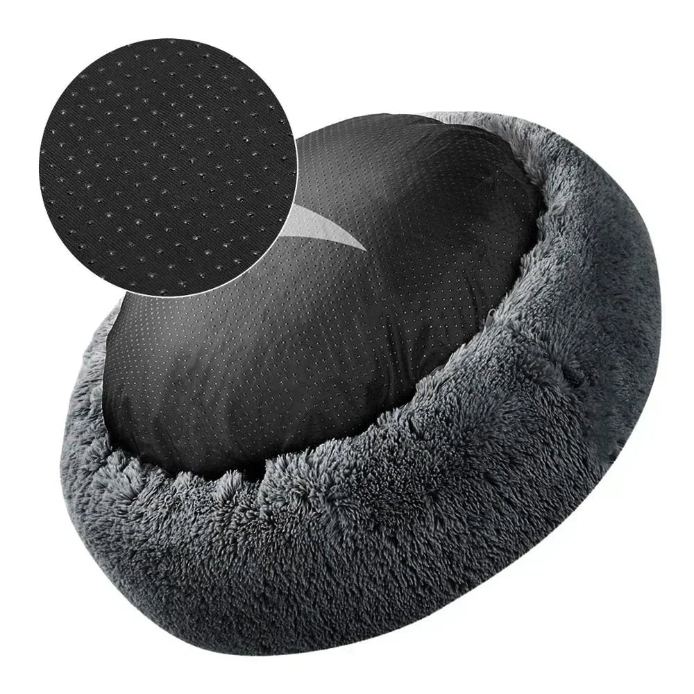 Cats Bed House Donut Round Sofa Supplies Winter Pet Accessories Warm Products Cushions Basket Kitten Mat For Cat Dog Beds ATHLEXES