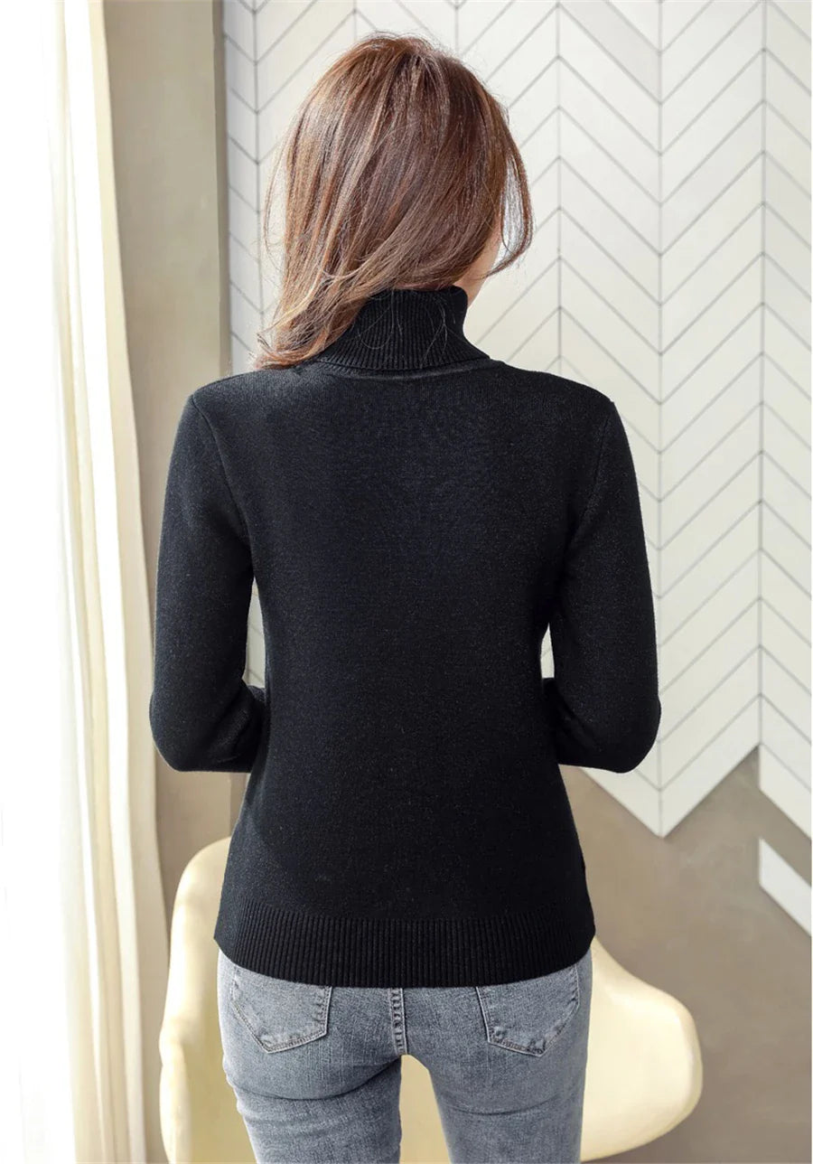 Chic Turtleneck Winter Sweater for Women - Cozy Elegance ATHLEXES