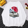 Japanese Crane Sunset Fleece Pullover Sweatshirt ATHLEXES