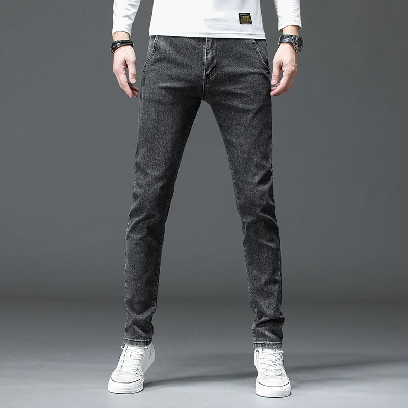 Classic Slim Stretch Black & Dark Gray Men's Jeans Trousers ATHLEXES