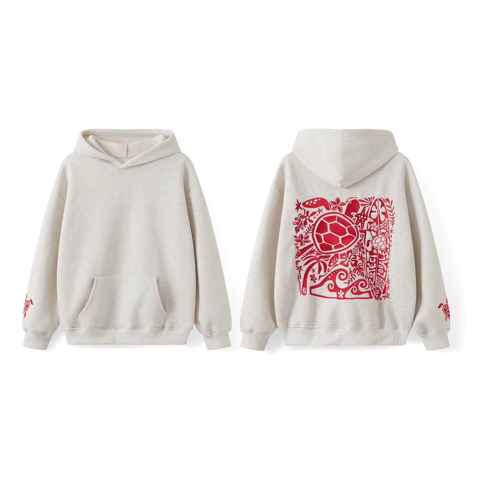 Combhasaki Y2K Turtle Embroidered Hoodie Pullover ATHLEXES