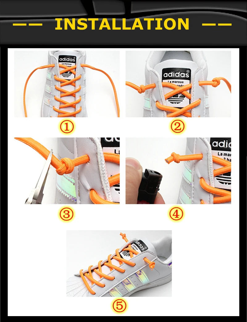 LazyLace Semicircle No-Tie Elastic Shoelaces ATHLEXES