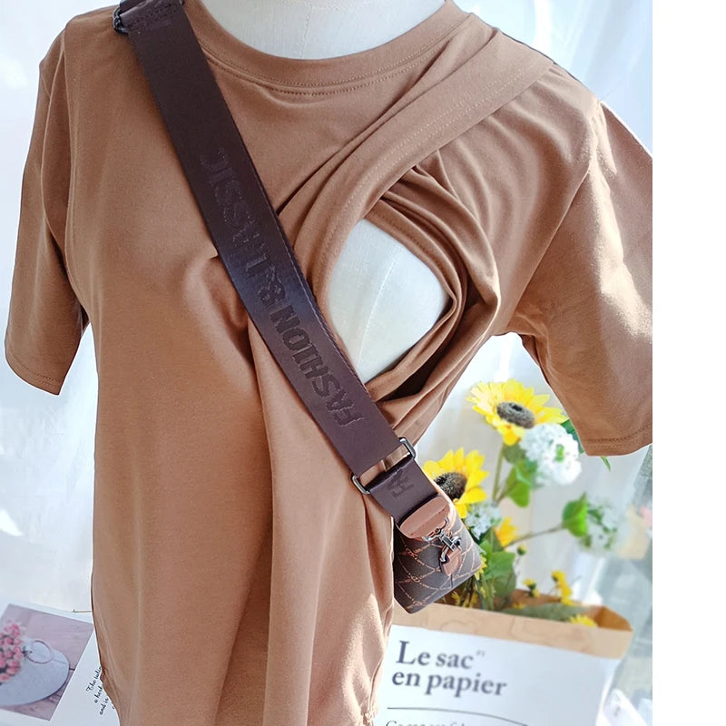 Luxe Maternity Solid Breastfeeding T-Shirt 9253 ATHLEXES