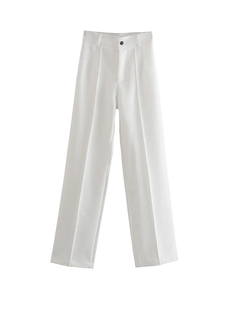 Chic High Waist Straight Leg Office Pants ATHLEXES