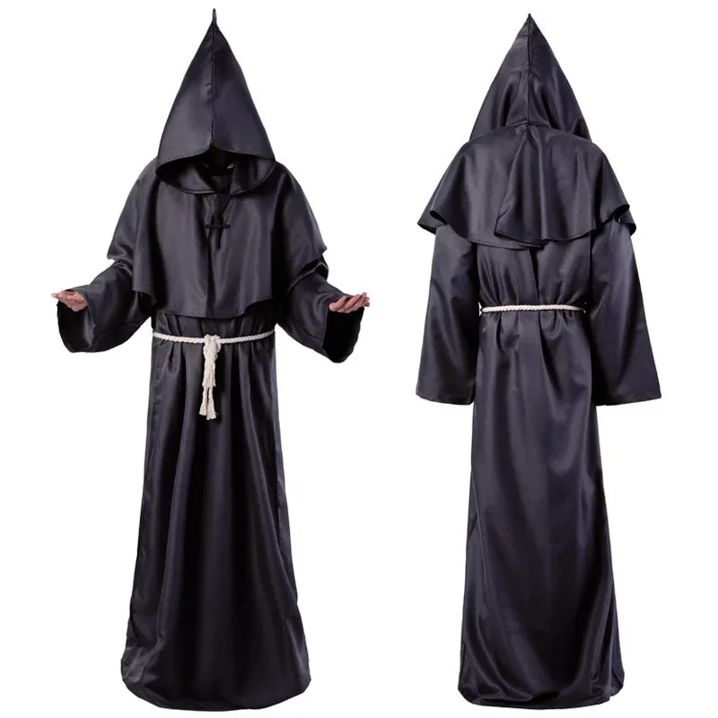 Medieval Monk Cowl Robe Halloween Cosplay Cloak ATHLEXES