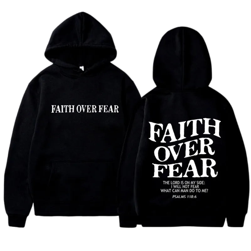 Faith Over Fear Inspirational Graphic Hoodie ATHLEXES