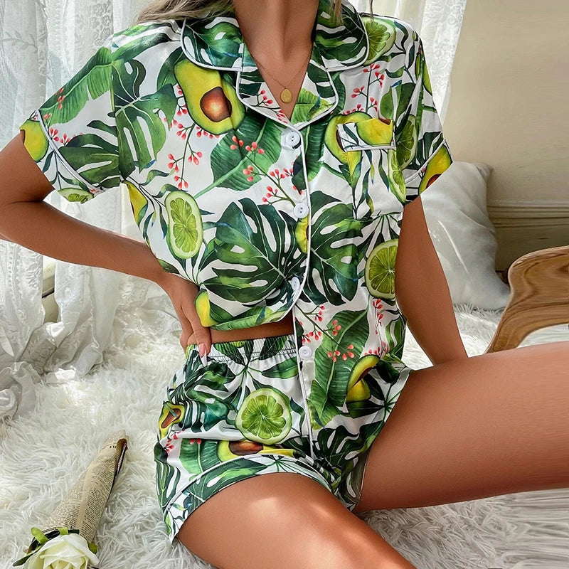 Women's Luxury Satin Pajama Set ATHLEXES