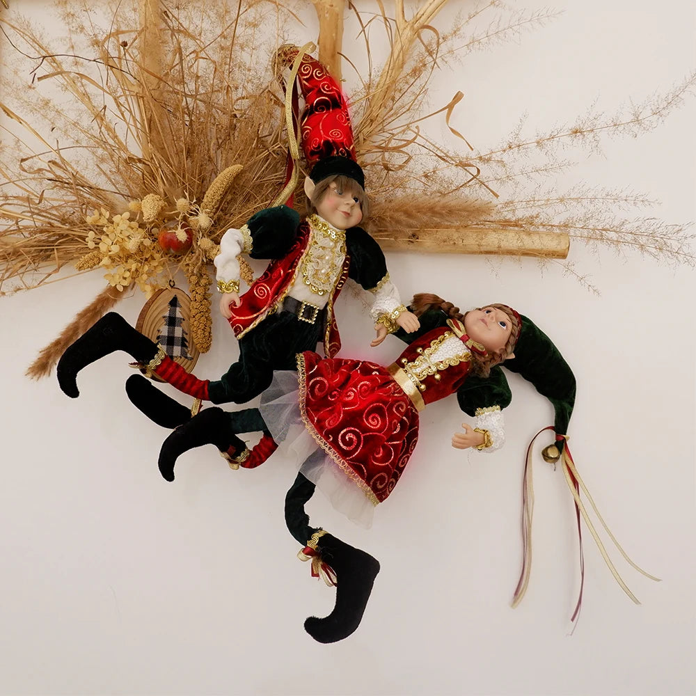 Elf Couple Plush Dolls: Festive Tree Ornaments ATHLEXES