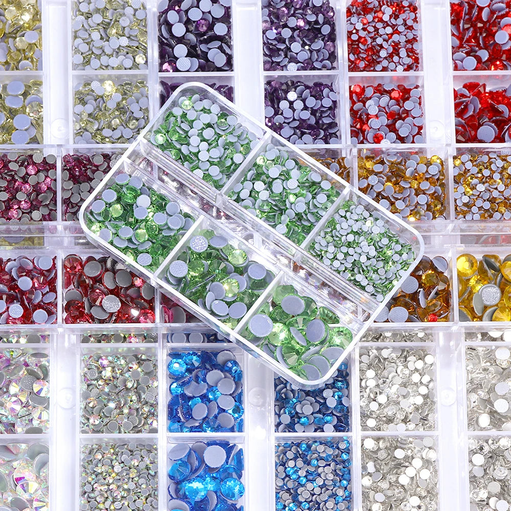 GlamCrystal 1540Pcs Hotfix Glass Rhinestones Set SS6-SS30 ATHLEXES
