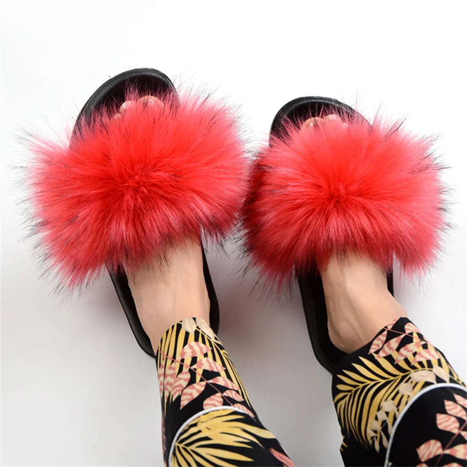 Luxury Faux Fur Slides for Women - Summer Comfort ATHLEXES