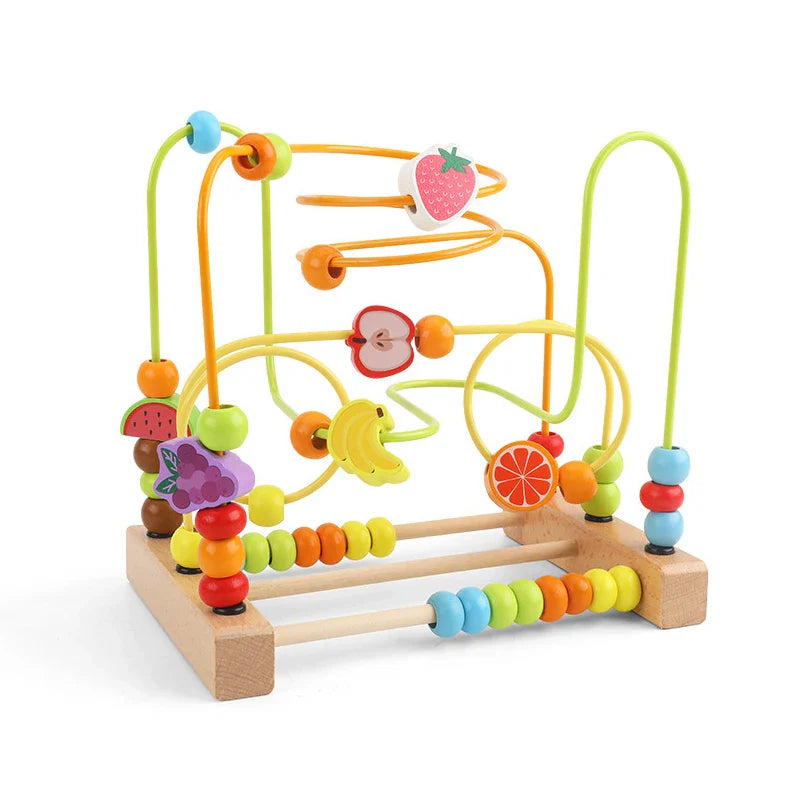 Montessori Wooden Roller Coaster Bead Maze for Toddlers ATHLEXES