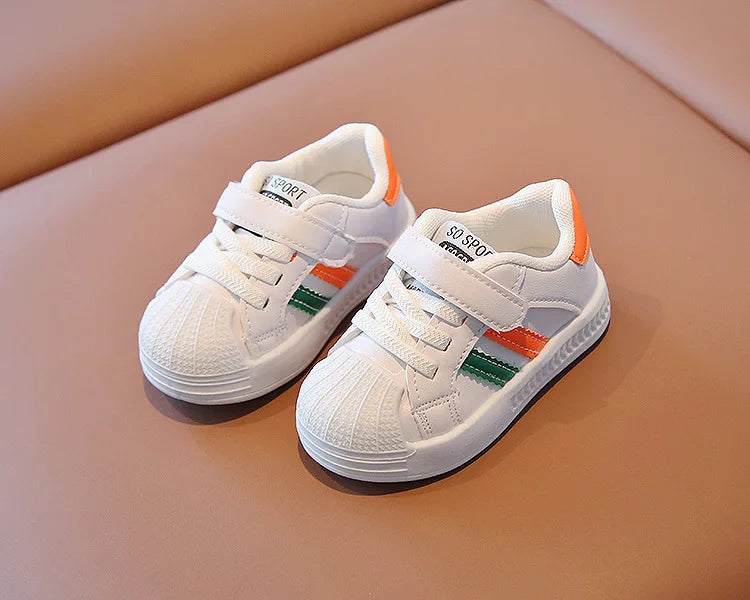 ChicStride 2 Striped White Baby Casual Sneakers ATHLEXES
