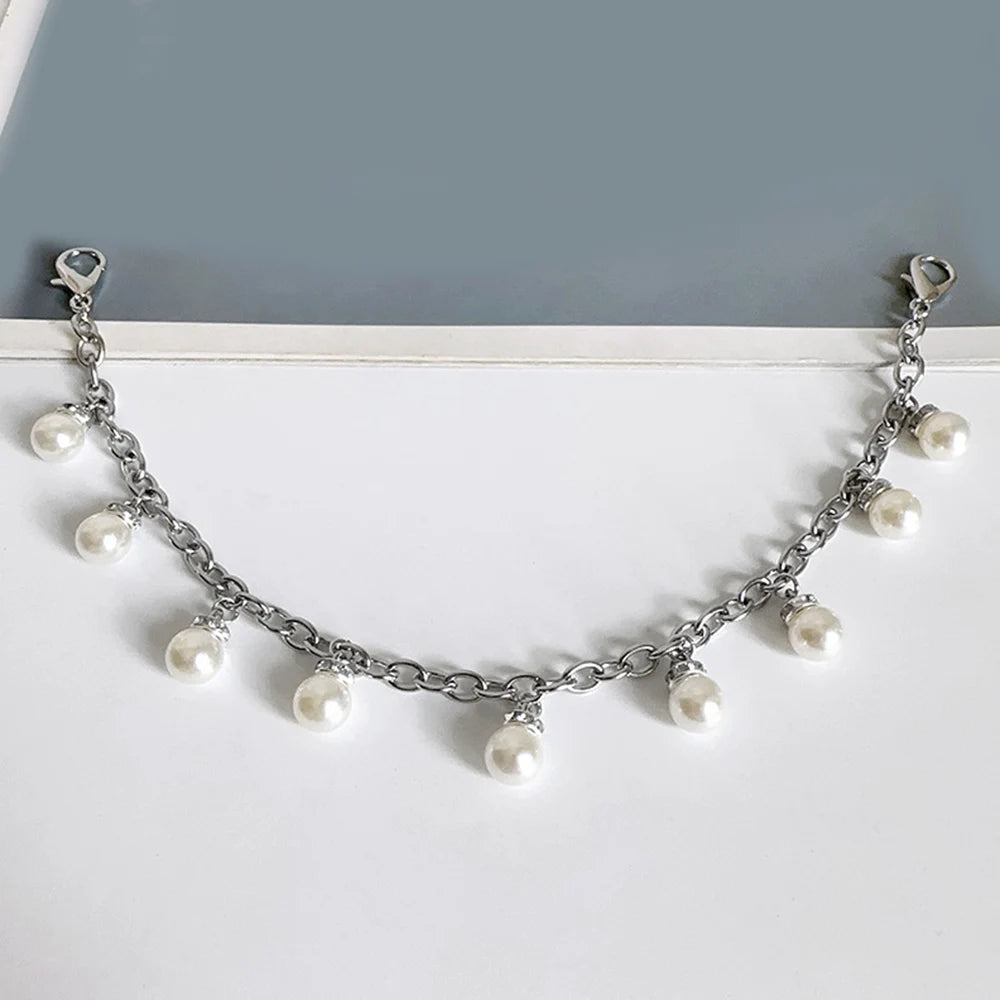 Pearl Charm Metal Shoe Buckle Chain Decorations ATHLEXES