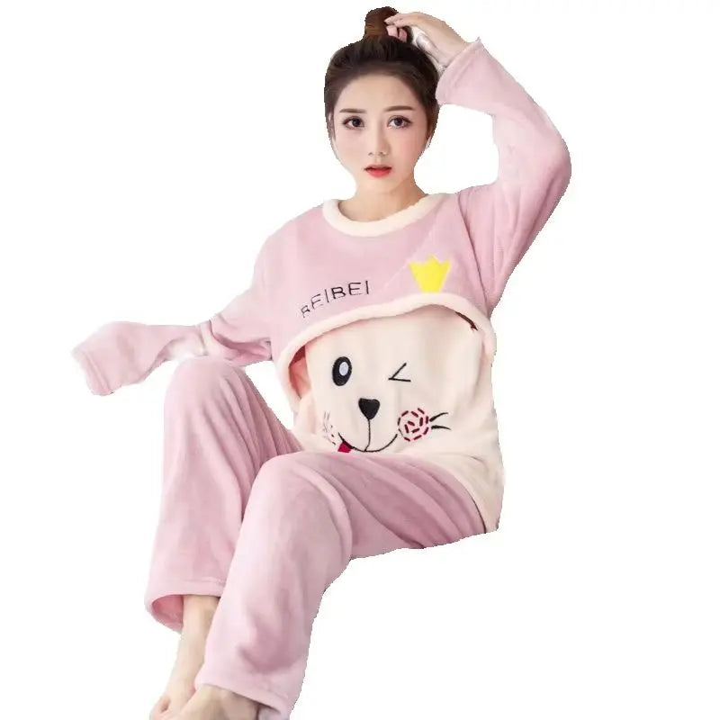 CozyCare Winter Nursing Pajama Set for Moms ATHLEXES